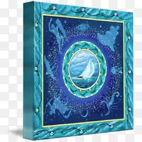 画框绿松石有机体墙图案.水手架-空若网 画框绿松石有机体墙图案.水手架-空若网