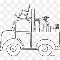 搬运工着色书皮卡卡车-空若网 搬运工着色书皮卡卡车-空若网