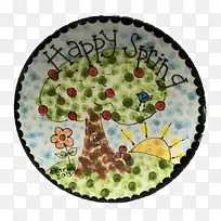 彩陶树餐具圣诞足迹树-空若网 彩陶树餐具圣诞足迹树-空若网