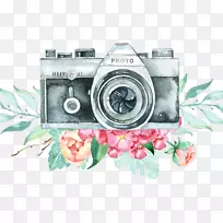 水彩画摄影.旧记录照相机-空若网 水彩画摄影.旧记录照相机-空若网