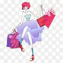 购物插画-购物女人-空若网 购物插画-购物女人-空若网