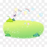 卡通-卡通鸟彩虹彩绘草地草-空若网 卡通-卡通鸟彩虹彩绘草地草-空若网