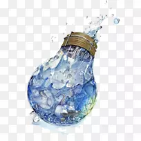 水彩画玻璃插图.水球画材-空若网 水彩画玻璃插图.水球画材-空若网