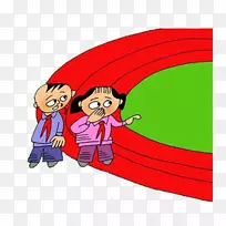 校园卡通插图-抓住鼻子学生和操场跑道-空若网 校园卡通插图-抓住鼻子学生和操场跑道-空若网