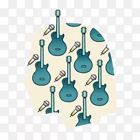 卡通绘画-创意吉他迈克阿凡达-空若网 卡通绘画-创意吉他迈克阿凡达-空若网
