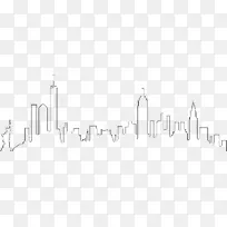 白色字体-纽约市天际线轮廓-空若网 白色字体-纽约市天际线轮廓-空若网