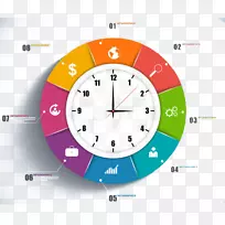 信息图形时钟adobe插画-步行时钟-空若网 信息图形时钟adobe插画-步行时钟-空若网