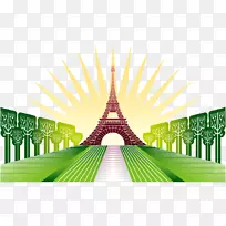 埃菲尔铁塔卡通标志性景观-塔道-空若网 埃菲尔铁塔卡通标志性景观-塔道-空若网