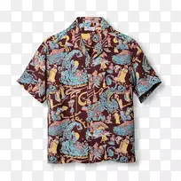 袖子t恤,怀基基罗哈衬衫,t恤-空若网 袖子t恤,怀基基罗哈衬衫,t恤-空若网