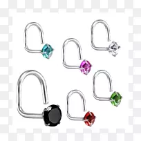 耳环、鼻子、穿刺针、镶宝石体首饰.宝石-空若网 耳环、鼻子、穿刺针、镶宝石体首饰.宝石-空若网