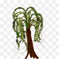 垂柳树枝剪贴画树-空若网 垂柳树枝剪贴画树-空若网
