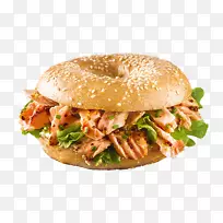 百吉饼三文鱼汉堡早餐三明治拉力猪肉食谱-百吉饼-空若网 百吉饼三文鱼汉堡早餐三明治拉力猪肉食谱-百吉饼-空若网