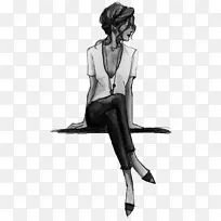 时尚插画素描-空若网 时尚插画素描-空若网
