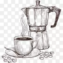阿拉伯咖啡机咖啡杯咖啡准备.速写咖啡机-空若网 阿拉伯咖啡机咖啡杯咖啡准备.速写咖啡机-空若网