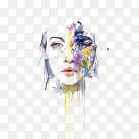 水彩画视觉艺术绘画-女孩化身-空若网 水彩画视觉艺术绘画-女孩化身-空若网