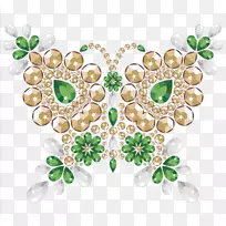 翡翠钻石首饰-蝴蝶绿色钻石首饰-空若网 翡翠钻石首饰-蝴蝶绿色钻石首饰-空若网