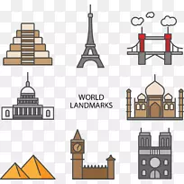 艾菲尔铁塔地标图.手绘城市地标-空若网 艾菲尔铁塔地标图.手绘城市地标-空若网