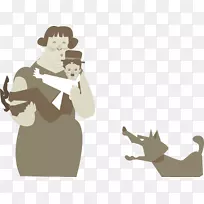 狗电影插画-卓别林电影场景-空若网 狗电影插画-卓别林电影场景-空若网