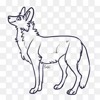 线画红狐画-空若网 线画红狐画-空若网