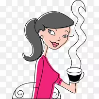 咖啡茶咖啡厅-一个喝热茶的女人-空若网 咖啡茶咖啡厅-一个喝热茶的女人-空若网