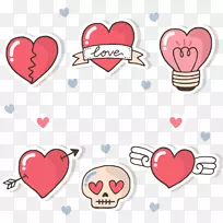 手绘心贴纸-空若网 手绘心贴纸-空若网