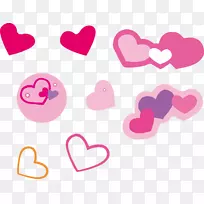 粉红色可爱爱心形载体材料PNG-空若网 粉红色可爱爱心形载体材料PNG-空若网