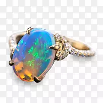 蛋白石订婚戒指珠宝宝石戒指-空若网 蛋白石订婚戒指珠宝宝石戒指-空若网