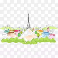 艾菲尔铁塔插图.手绘铁塔城市组-空若网 艾菲尔铁塔插图.手绘铁塔城市组-空若网