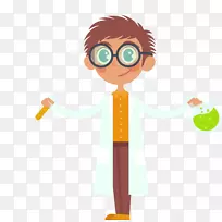 实验科学家实验室科学彩色卡通研究小男孩-空若网 实验科学家实验室科学彩色卡通研究小男孩-空若网