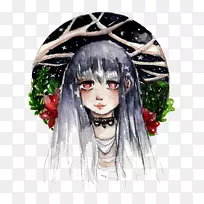 扇形艺术绘画艺术-水彩画森林-空若网 扇形艺术绘画艺术-水彩画森林-空若网