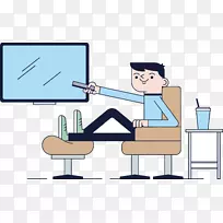 电视沙发插画-在沙发上看电视-空若网 电视沙发插画-在沙发上看电视-空若网