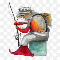 动物鲑鱼水彩-空若网 动物鲑鱼水彩-空若网