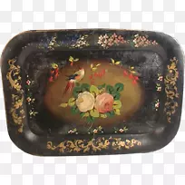 盘子托盘矩形餐具.手绘鸟-空若网 盘子托盘矩形餐具.手绘鸟-空若网