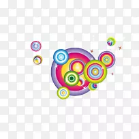 圆形水彩画-彩色创意彩环-空若网 圆形水彩画-彩色创意彩环-空若网