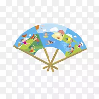 摄影插图-卡通风扇-空若网 摄影插图-卡通风扇-空若网