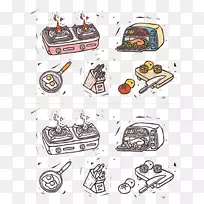 卡通图样插图.厨房用具图标-空若网 卡通图样插图.厨房用具图标-空若网