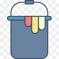 水彩画.手绘蓝色水桶-空若网 水彩画.手绘蓝色水桶-空若网