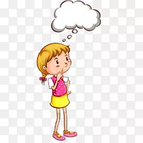 摄影思维插画-思考儿童-空若网 摄影思维插画-思考儿童-空若网