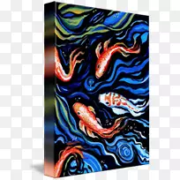 现代艺术现代建筑电蓝色字体鱼锦鲤-空若网 现代艺术现代建筑电蓝色字体鱼锦鲤-空若网