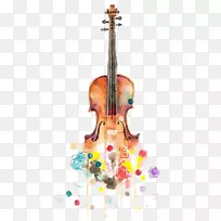 小提琴水彩画作画乐器手绘小提琴-空若网 小提琴水彩画作画乐器手绘小提琴-空若网