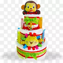 尿布蛋糕婴儿淋浴生日蛋糕礼物-空若网 尿布蛋糕婴儿淋浴生日蛋糕礼物-空若网