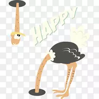 普通鸵鸟生日贺卡创意卡通鸵鸟-空若网 普通鸵鸟生日贺卡创意卡通鸵鸟-空若网