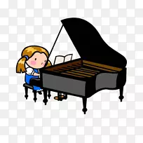 钢琴卡通儿童摄影插图-钢琴-空若网 钢琴卡通儿童摄影插图-钢琴-空若网