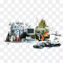 树假山计算机技术背景-空若网 树假山计算机技术背景-空若网