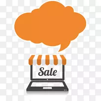 网上购物车图标-橙色购物电脑-空若网 网上购物车图标-橙色购物电脑-空若网