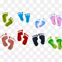 脚印水彩画插图.脚印颜色-空若网 脚印水彩画插图.脚印颜色-空若网