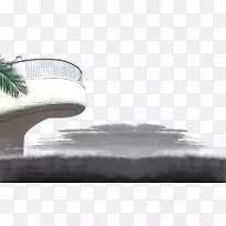 建筑黑白阳台地板油墨-空若网 建筑黑白阳台地板油墨-空若网