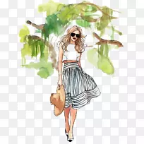 绘画时尚插图水彩画素描-女孩-空若网 绘画时尚插图水彩画素描-女孩-空若网