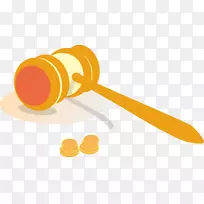 Adobe插画剪贴画-涂上黄色锤子图案的硬币-空若网 Adobe插画剪贴画-涂上黄色锤子图案的硬币-空若网