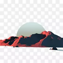 低聚三维计算机图形设计概念艺术插图几何山-空若网 低聚三维计算机图形设计概念艺术插图几何山-空若网